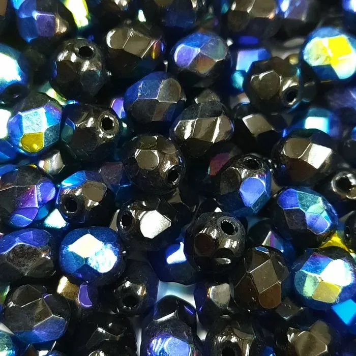 Cristal Facetado Asmara Jet Aurora Boreal - 4mm 1.200 Peças