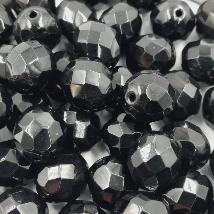 Cristal Facetado Indiano Jet - 10mm 300 Peças