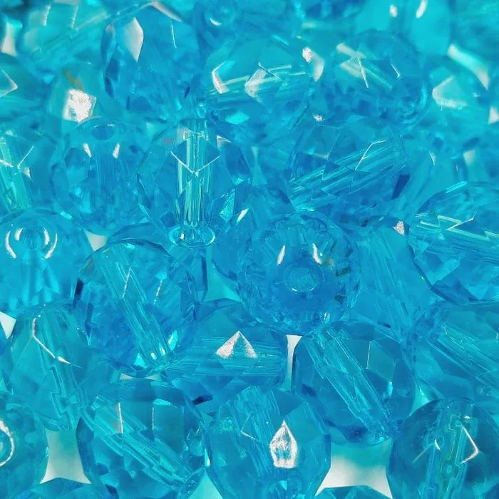 Cristal Facetado Indiano Aquamarine - 12mm 150 Peças
