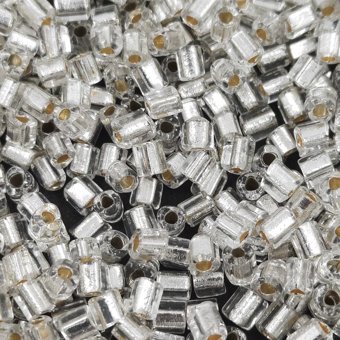 Vidrilho Chinês Triangular Cristal Prata - 3,5x3,5mm 500g
