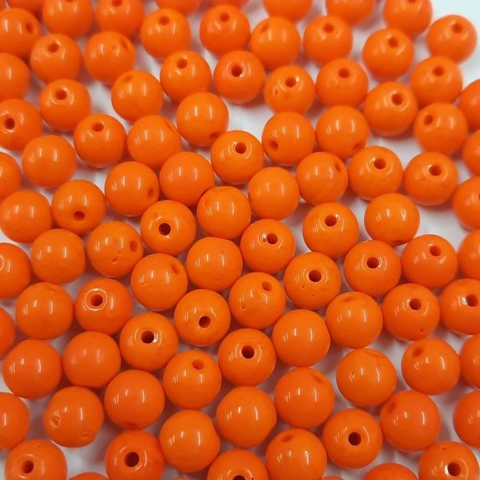 Fio Porcelana Asmara Fosca Laranja 93140 - 6mm 1 Fio Aprox. 76 Peças