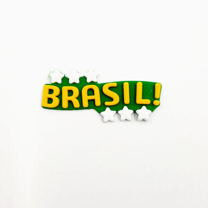 Aplique Emborrachado do Brasil - 4,5mm 2 Peças