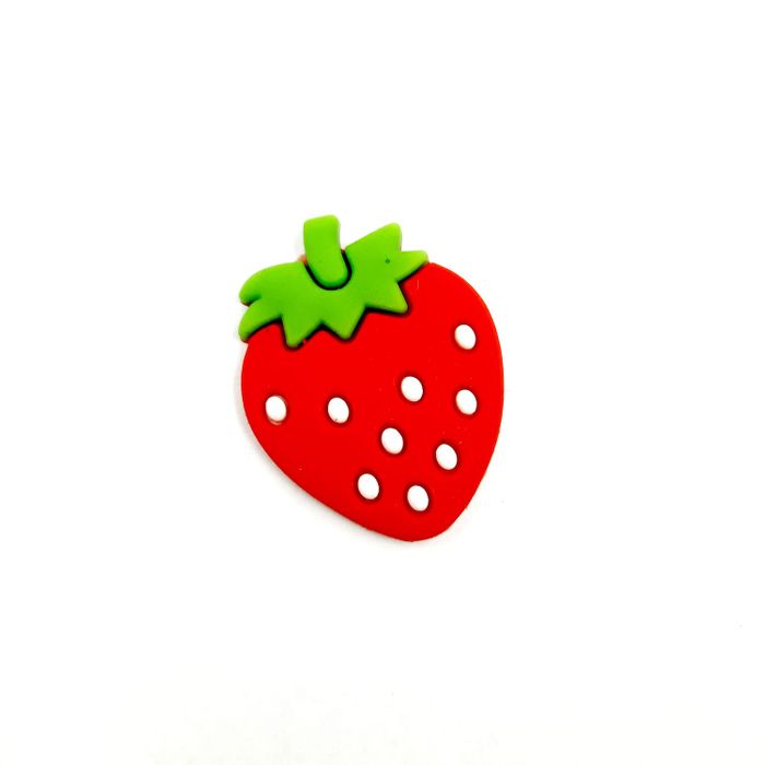 Aplique Emborrachado Morango - 32mm 1 Peça