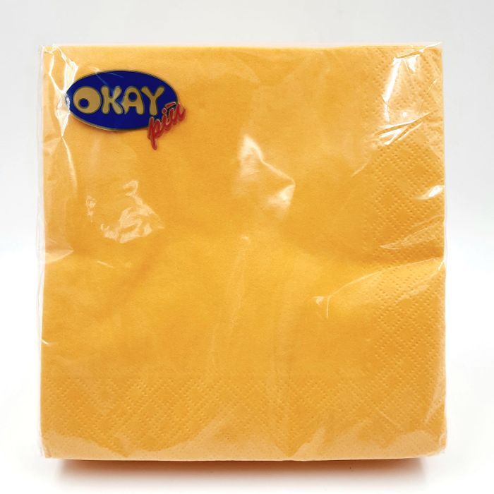 Guardanapo De Papel Italiano Laranja - 33x33cm 50 Unidades