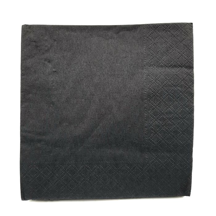 Guardanapo De Papel Italiano Preto - 33x33cm 50 Unidades