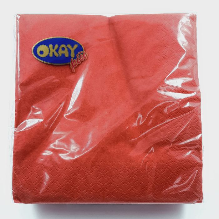 Guardanapo De Papel Italiano Vermelho Escuro - 33x33cm 50 Unidades