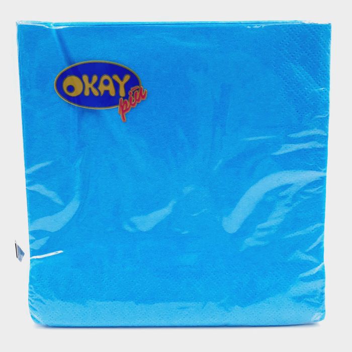 Guardanapo De Papel Italiano Azul - 33X33 50 Unidades