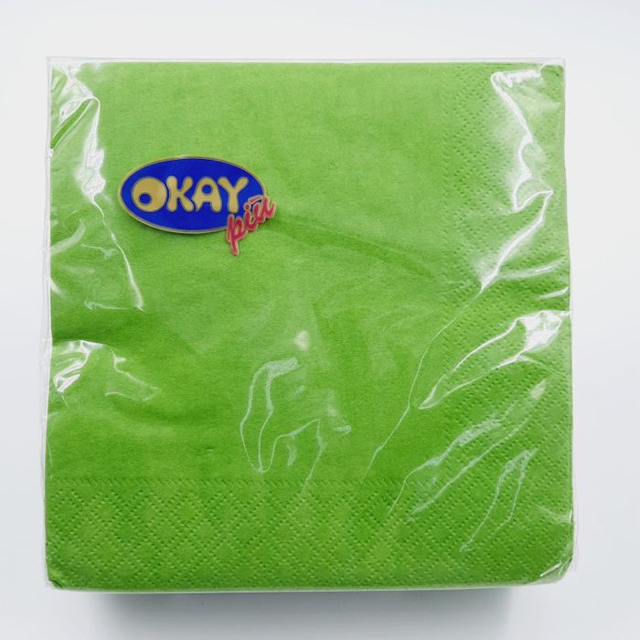 Guardanapo De Papel Italiano Verde - 33x33cm 50 Unidades