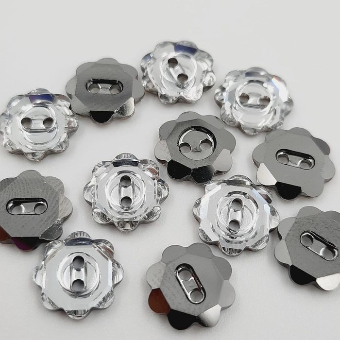 Botão Swarovski 3721 Cristal - 12mm 12 Peças
