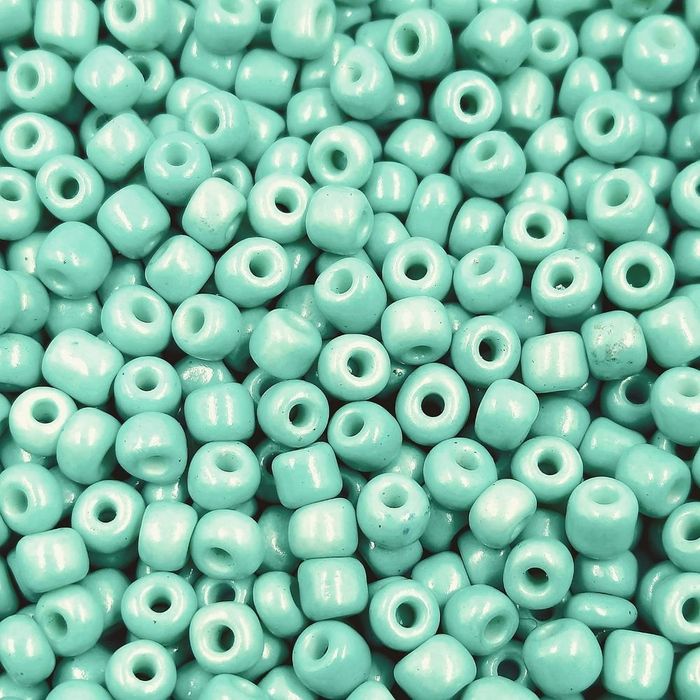Miçanga Chinesa Verde Água 5507 - 6/0(4,1mm) 25g Aprox. 260 Peças
