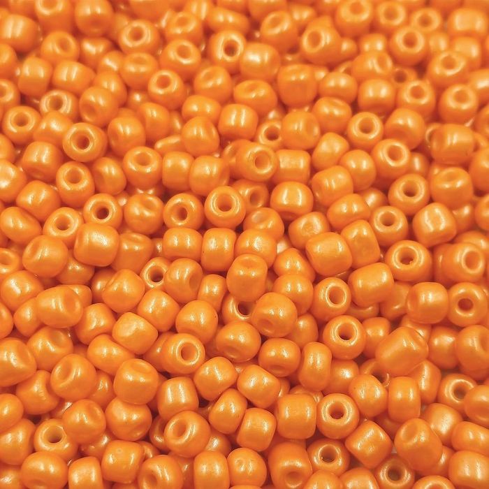 Miçanga Chinesa Fosca Laranja 5517 - 6/0(4,1mm) 25g Aprox. 260 Peças