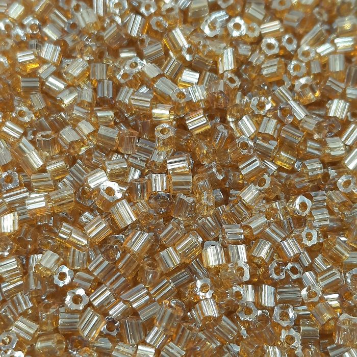 Vidrilho Indiano Transparente Dourado 16070 - 11/0 500g