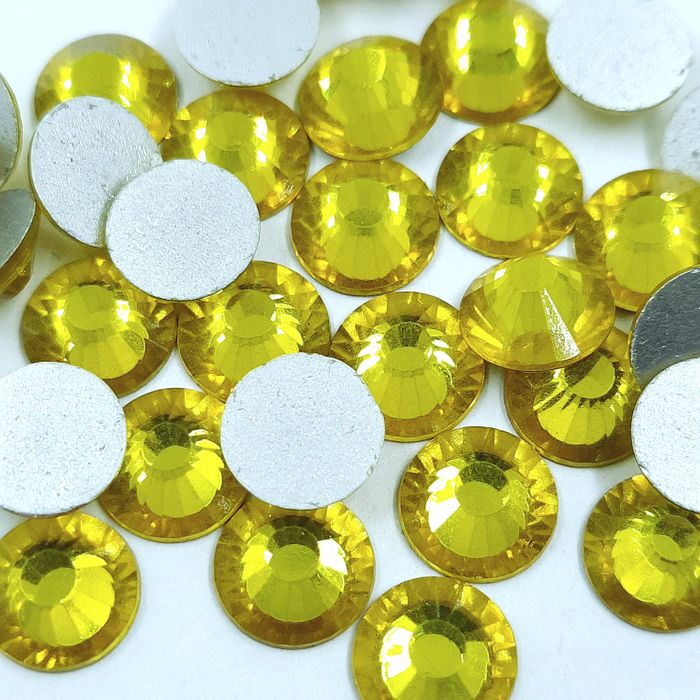 Strass Base Reta Sem Cola Chinês Citrine - SS40(8,412-8,672mm) 36 Peças