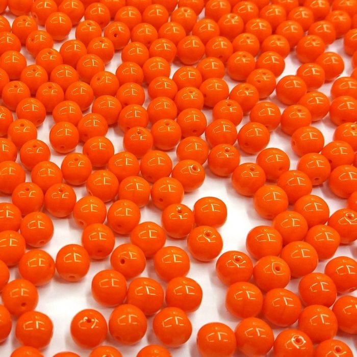 Fio 8mm Porcelana Tcheca Laranja 93140 - Aprox. 58 Peças
