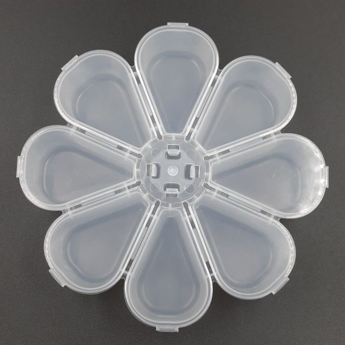 Caixa Organizadora Flor Transparente 8 Divisórias - 17cm 1 Peça