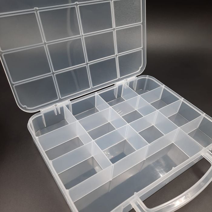 Caixa Organizadora Transparente Maleta 14 Divisórias - 25x18cm 1 Peça
