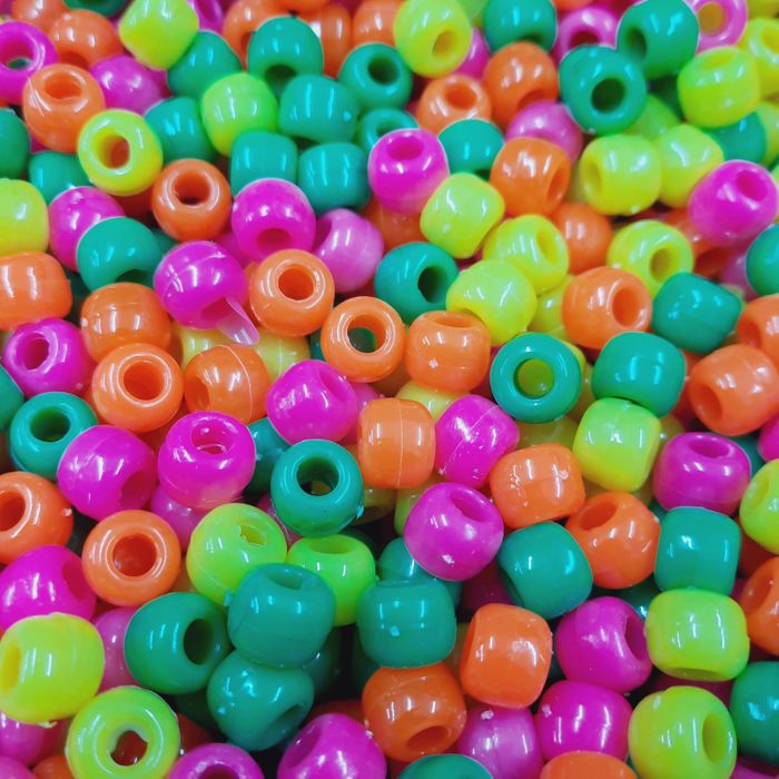 Miçanga Tererê Mix Neon - 10mm 250g Aprox. 560 Peças