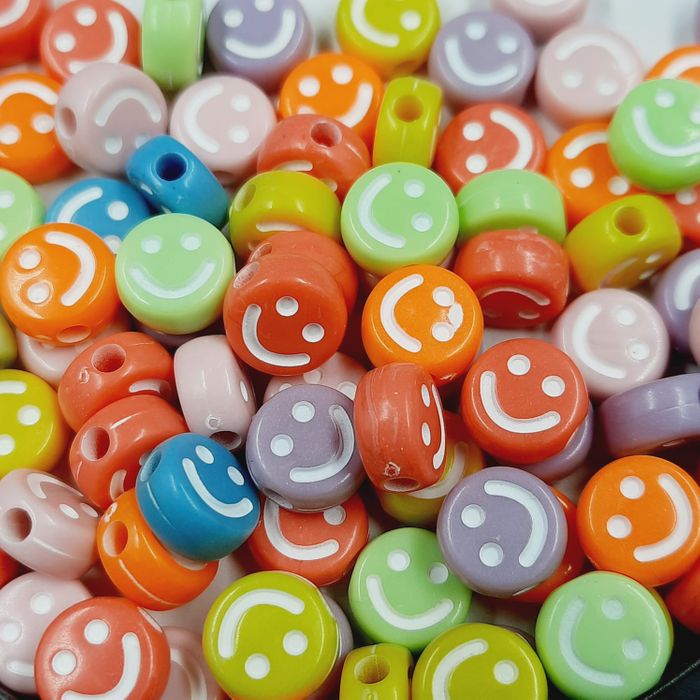 Carinha Redonda Smile Colorida com Branco - 10mm 25g