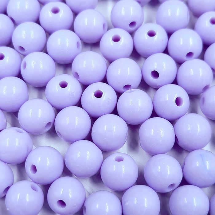 Bolinha com Furo Passante Lilás Claro - 8mm 25g