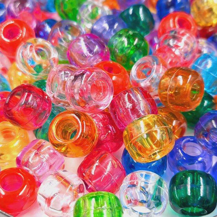 Miçanga Tererê Transparente Colorido - 10mm 250g Aprox. 560 Peças