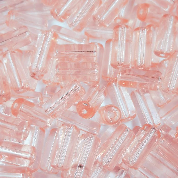 Fio Segui Transparente Rosa - 5x10mm 1 Fio com 50 Peças