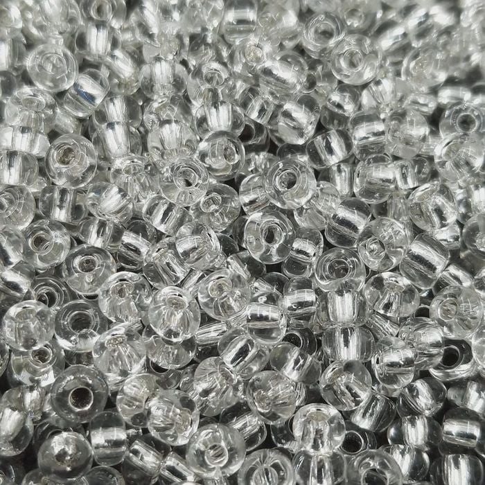 Miçanga Asmara Transparente Prata 78102 - 9/0(2,6mm) 25g Aprox. 1.200 Peças