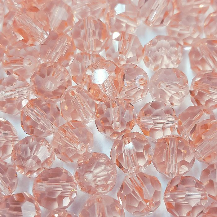 Cristal Facetado Chinês Transparente Rosa - 8mm 500 Peças