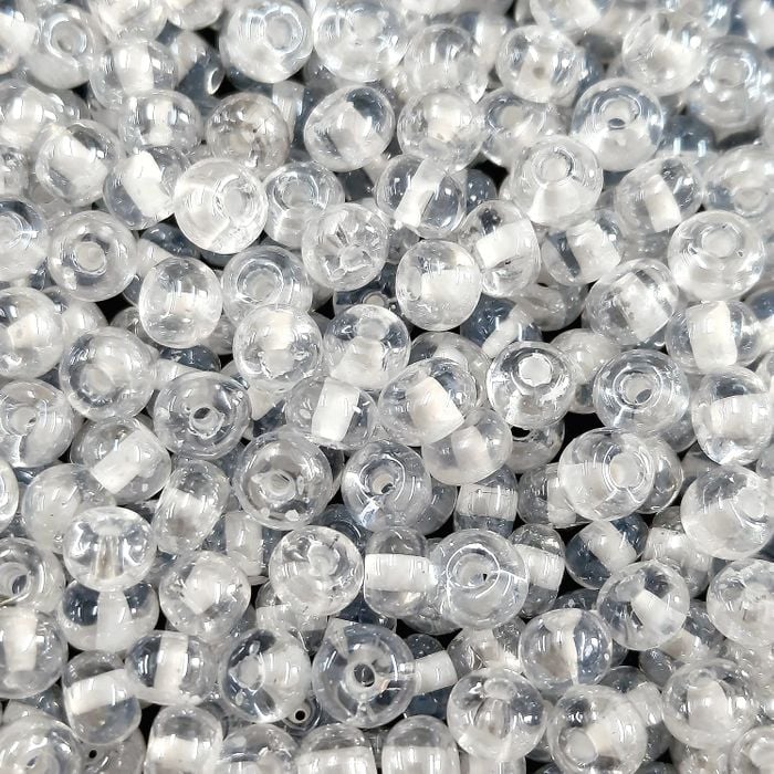 Miçanga Asmara Transparente Cristal Fio Branco P19 - 6/0(4,1mm) 500g