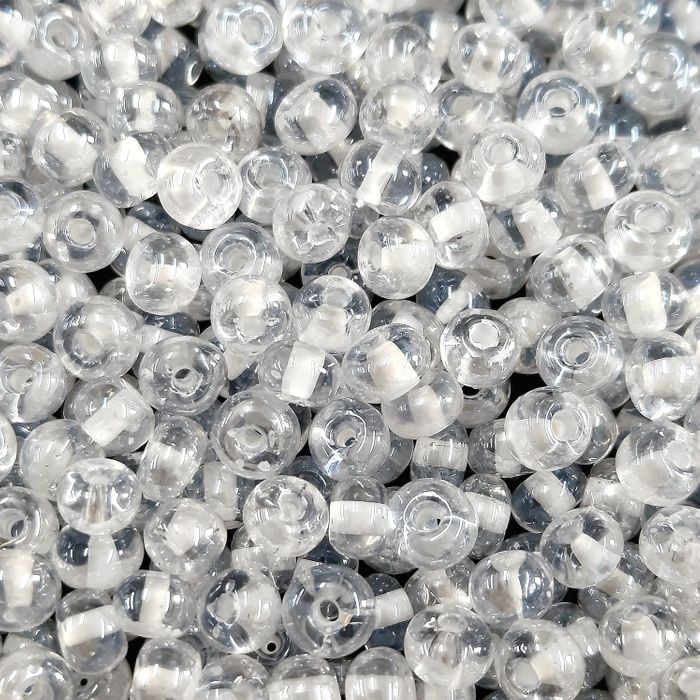 Miçanga Asmara Transparente Cristal Fio Branco P19 - 9/0(2,6mm) 500g