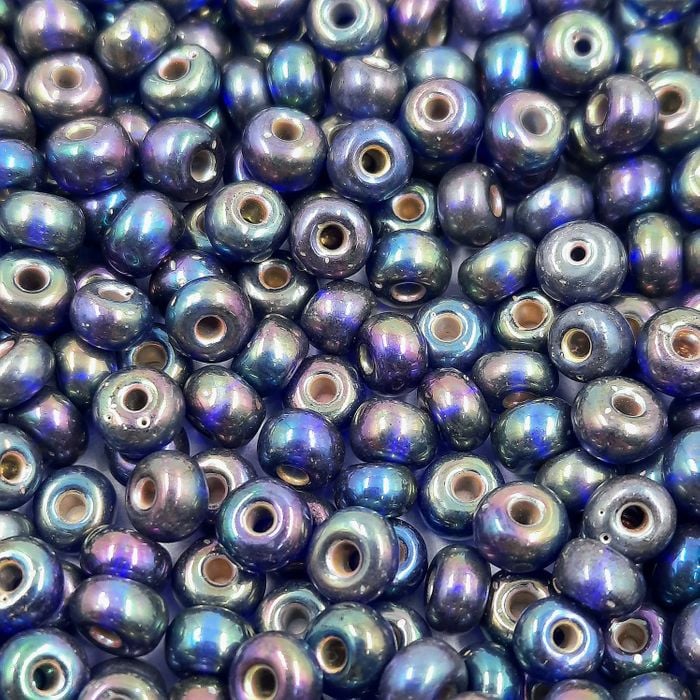 Miçanga Asmara Transparente Aurora Boreal Azul 37109 - 6/0(4,1mm) 500g