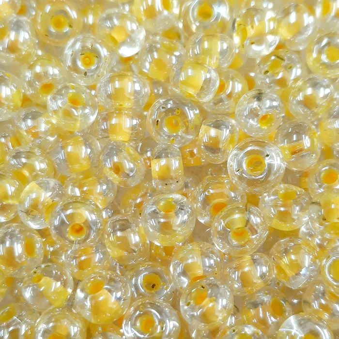 Miçanga Asmara Transparente Cristal Fio Amarelo l101 - 9/0(2,6mm) 25g Aprox. 1.200 peças