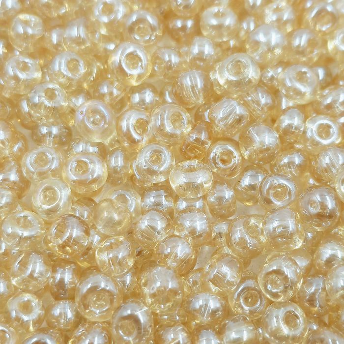 Miçanga Asmara Transparente Lustrosa Mel Claro 16020 - 6/0(4,1mm) 25g Aprox. 300 Peças