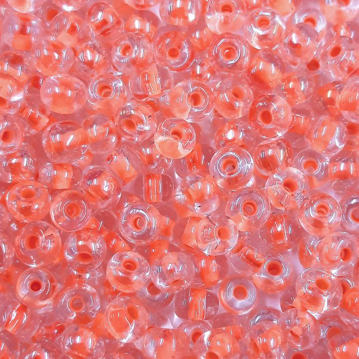 Miçanga Asmara Transparente Cristal Fio Laranja l17 - 9/0(2,6mm) 500g