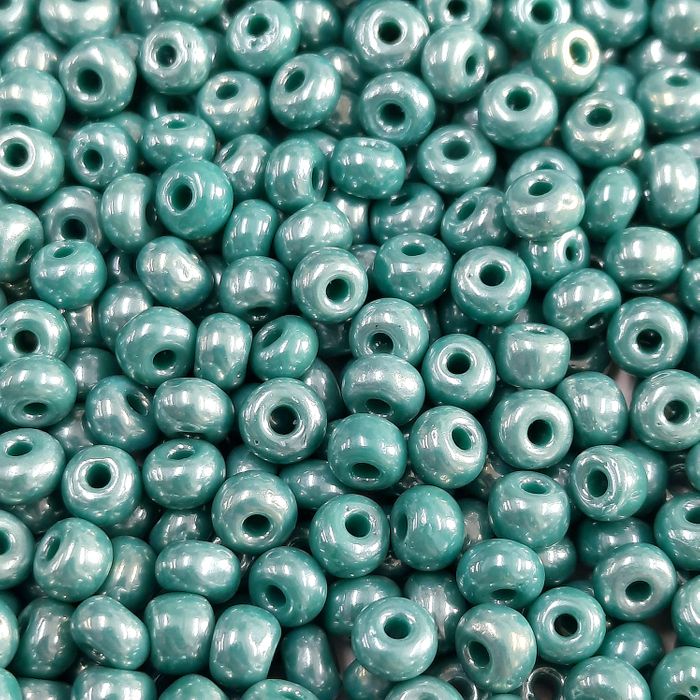 Miçanga Asmara Fosca Lustrosa Verde Turquesa 68130 - 9/0(2,6mm) 25g Aprox. 1.200 peças