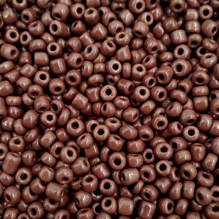 Miçanga Chinesa Fosca Marrom Escuro - 6/0(4,1mm) 25g Aprox. 260 Peças