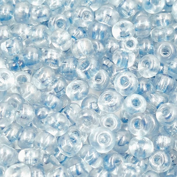 Miçanga Asmara Transparente Fio Azul Claro l29 - 6/0(4,1mm) 25g Aprox. 300 Peças