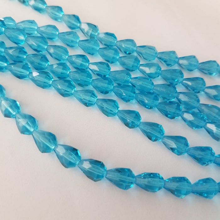 Fio gota Aquamarine - 9x7mm 1 Fio Aprox. 42 Peças