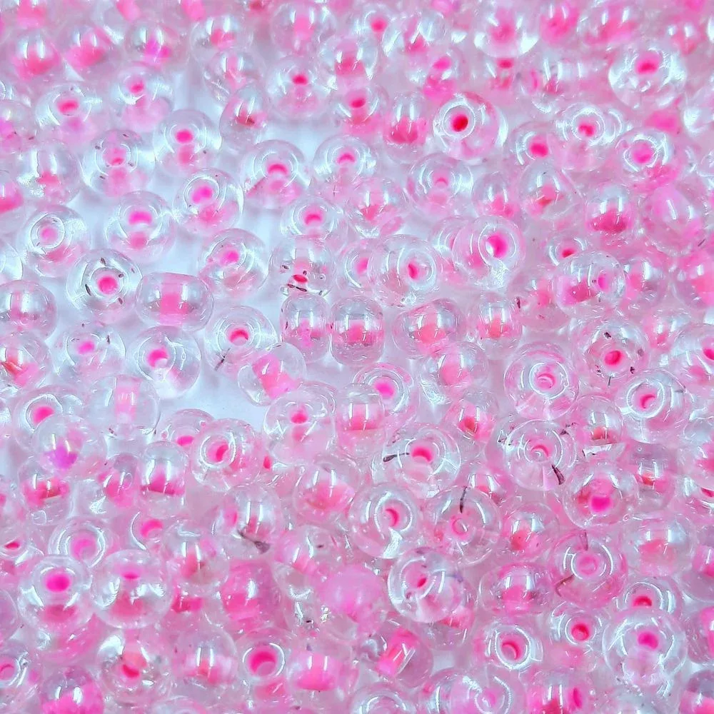 Miçanga Asmara Transparente Cristal Fio Rosa P48 - 6/0(4,1mm) 25g