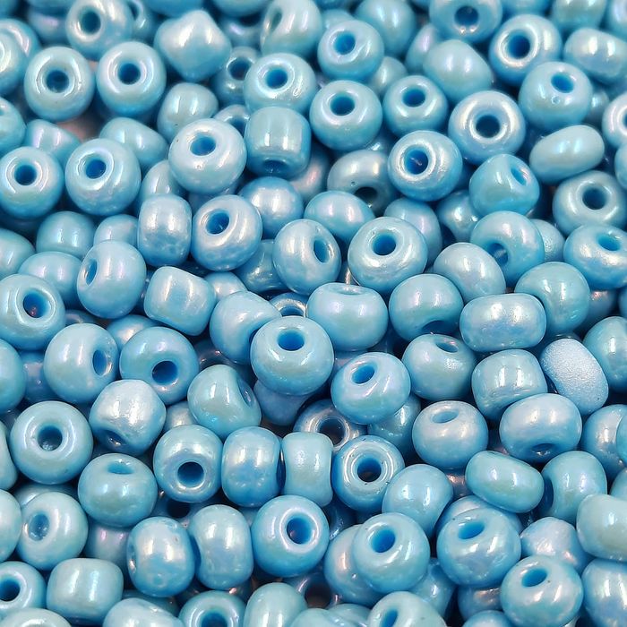 Miçanga Asmara Fosca Azul Turquesa Aurora Boreal 64020 - 6/0(4,1mm) 500g