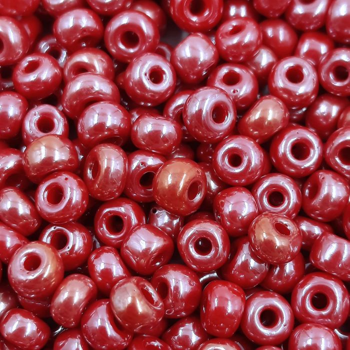 Miçanga Asmara Fosca Vermelha Amarelada Lustrosa 98170 - 6/0(4,1mm) 25g Aprox. 300 Peças