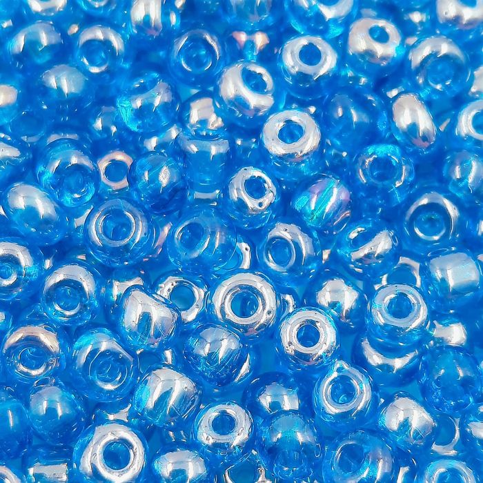 Miçanga Asmara Transparente Lustroso Azul Claro 66150 - 6/0(4,1mm) 500g