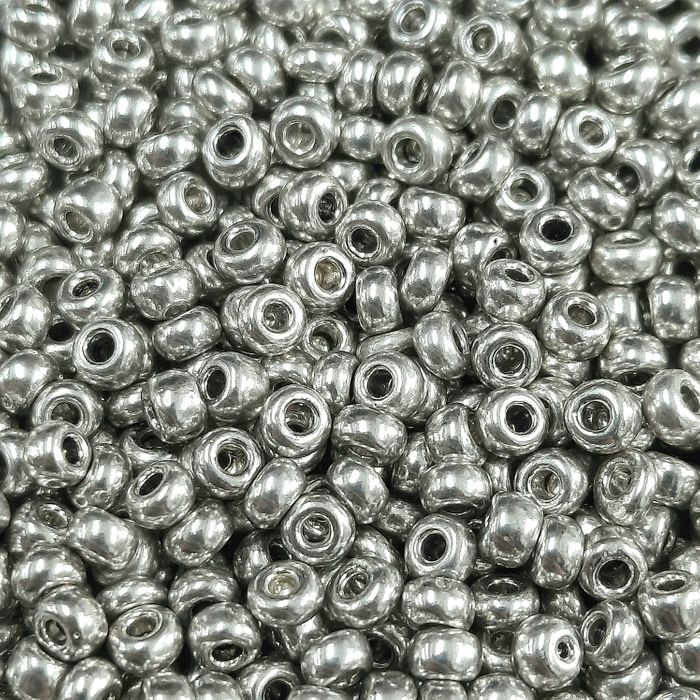 Miçanga Asmara Fosca Prata U1 - 9/0(2,6mm) 25g Aprox. 1.200 Peças