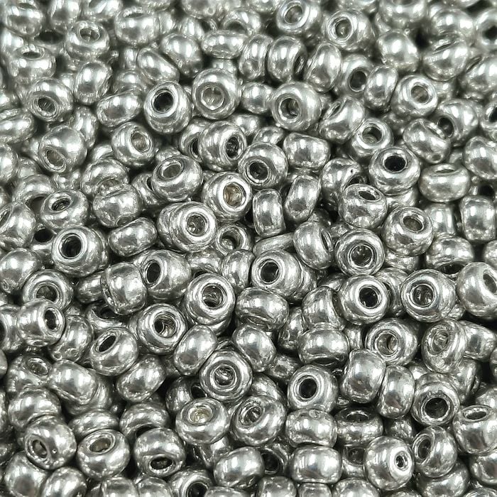Miçanga Asmara Fosca Prata U1 - 6/0(4,1mm) 25g Aprox. 300 Peças
