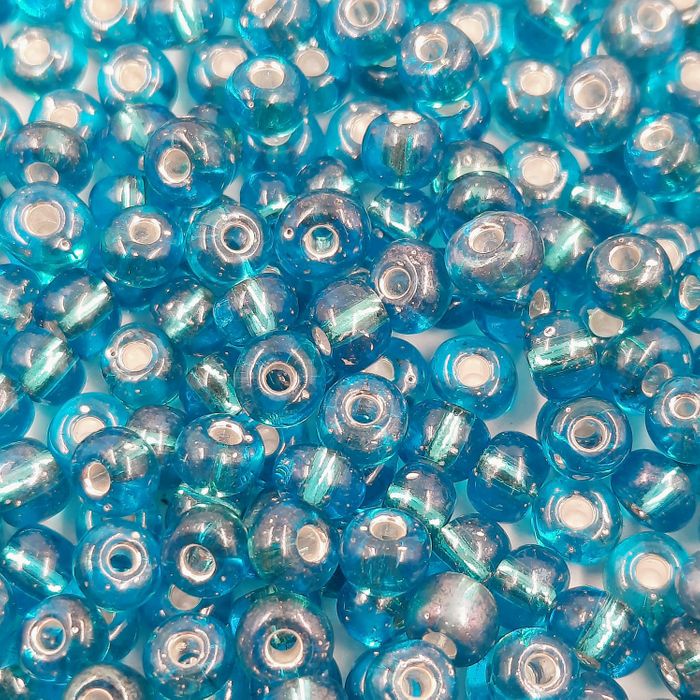 Miçanga Asmara Transparente Azul Claro 67019 - 6/0(4,1mm) 500g