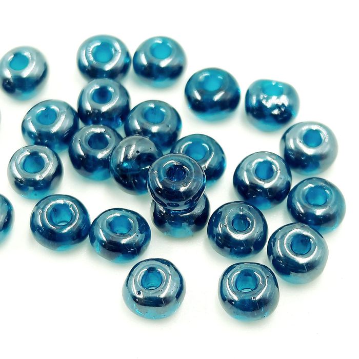 Miçanga Asmara Transparente Lustroso Azul 56710 - 6/0(4,1mm) 500g