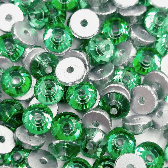 Strass Para Costura Lantejoula Verde - 6mm 288 Peças