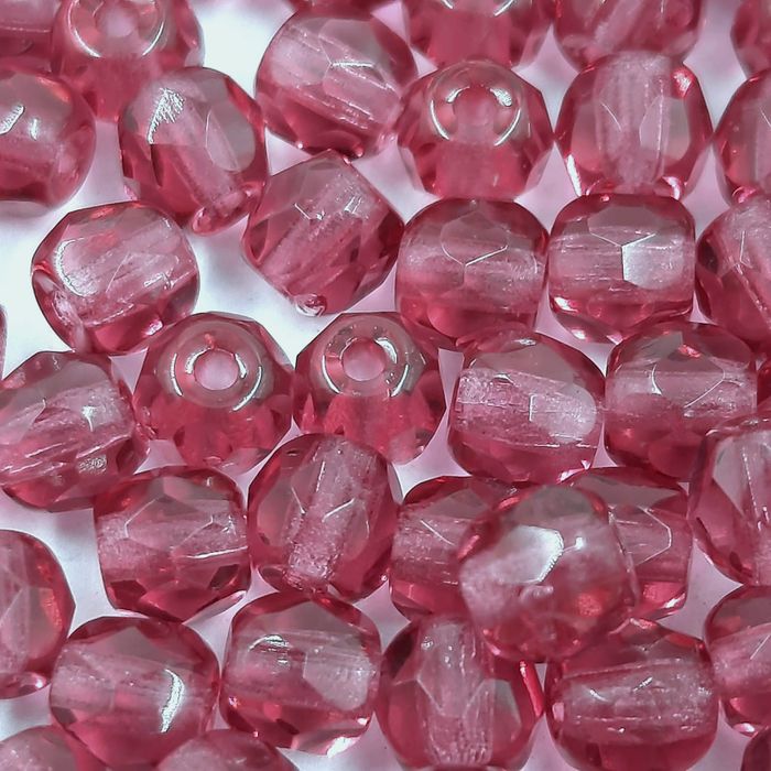 Fio de Cristal 4mm Fuchsia 7035 - 1 Fio Aprox. 120Peças