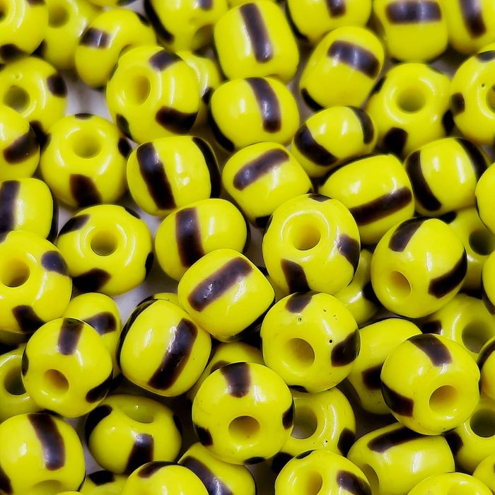 Miçanga Chinesa Rajada Amarelo com preto 429 - 6/0(4,1mm) 500g