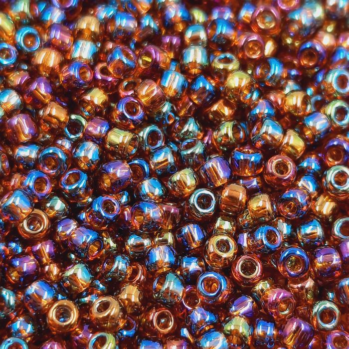 Miçanga Japonesa Mel Escuro Aurora Boreal - 11/0(2,1mm) 25g Aprox. 1.200 Peças