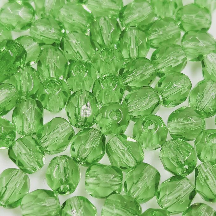 Cristal Facetado Verde Claro 5052 - 6mm 120 Peças